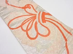 アンティーク　組紐に束ね熨斗・花・古典柄織り出し袋帯（材料）